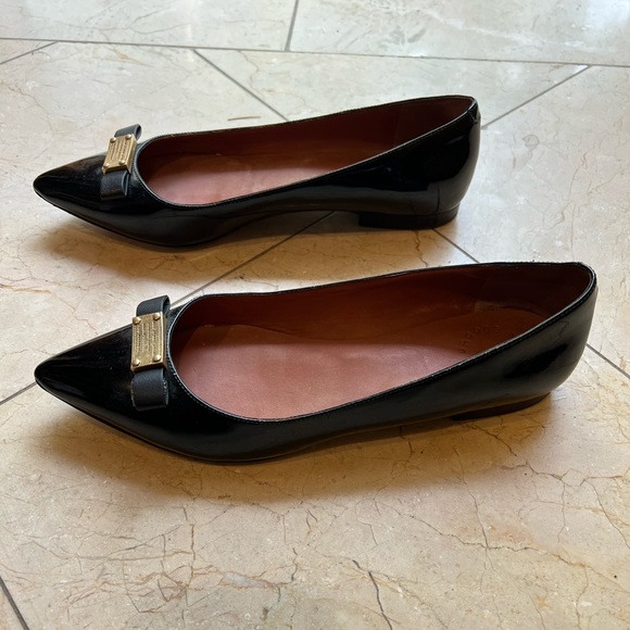 Marc Jacobs black leather ballet flats pointed toe - Picture 5 of 6